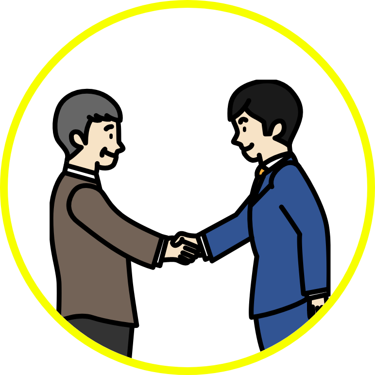 握手するお客様とスタッフ